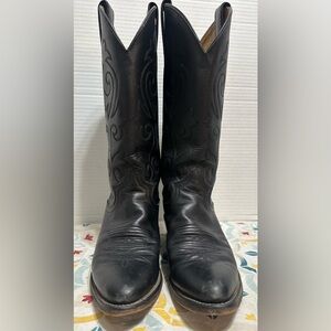 Justin Black Leather Boots Size 6B